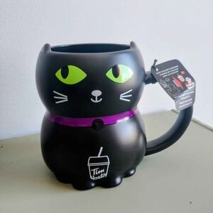 Black Cat Mug Tim Hortons with Purple Accent NEW